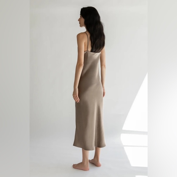 Oak+Fort Midi Slip Dress in Black - Picture 2 of 4